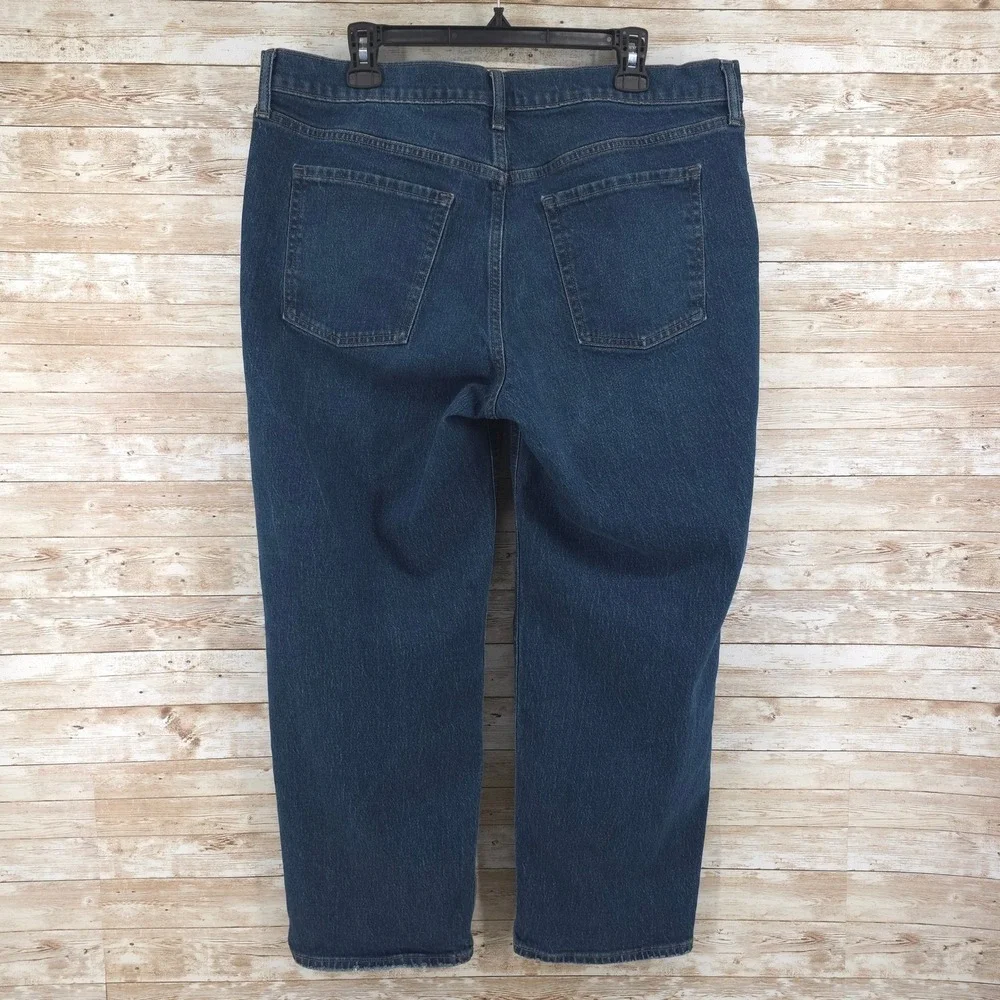 Old Navy Boyfriend Loose Mid Rise Distressed Medium Dark Wash Jeans Womens‎ 14